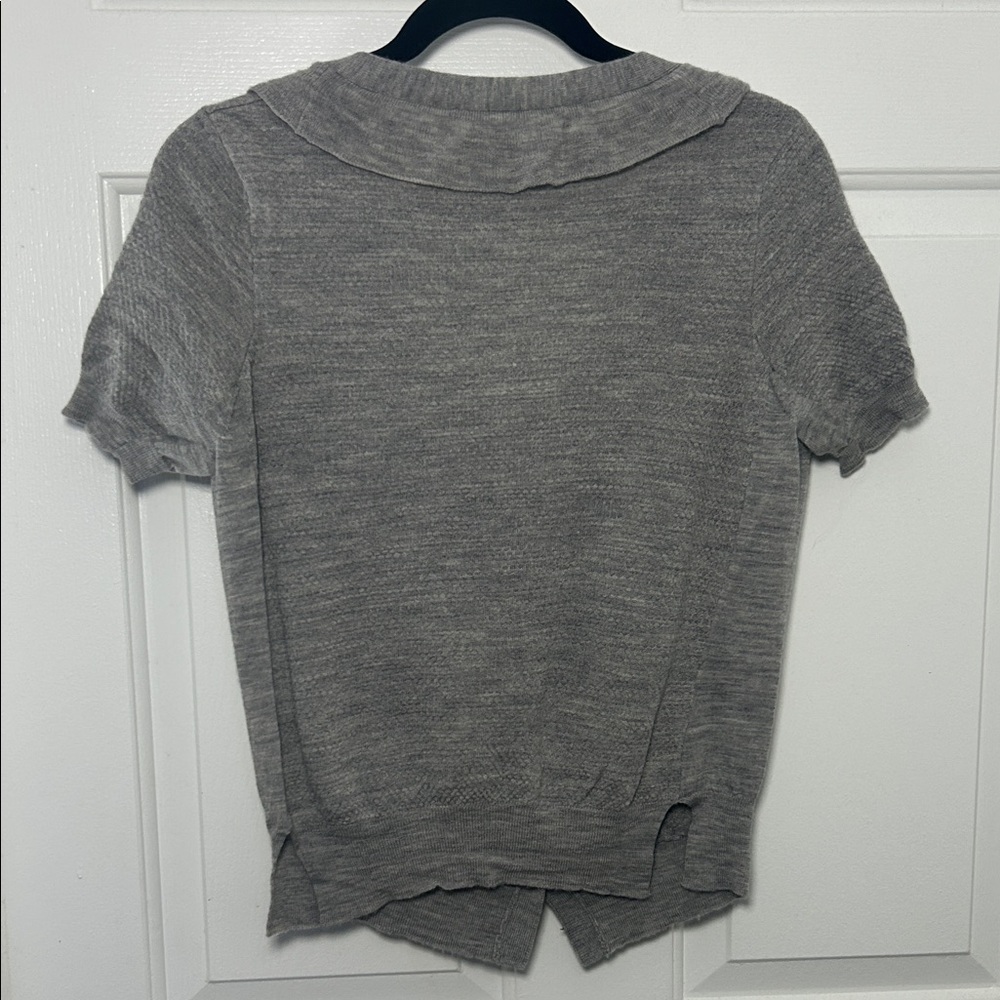 BCBGMaxAzria Gray Ruffle Cardigan - Picture 5 of 8